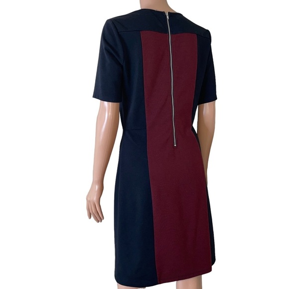 41 Hawthorn maroon & black square figure flattering textured knee length dress - Picture 8 of 12